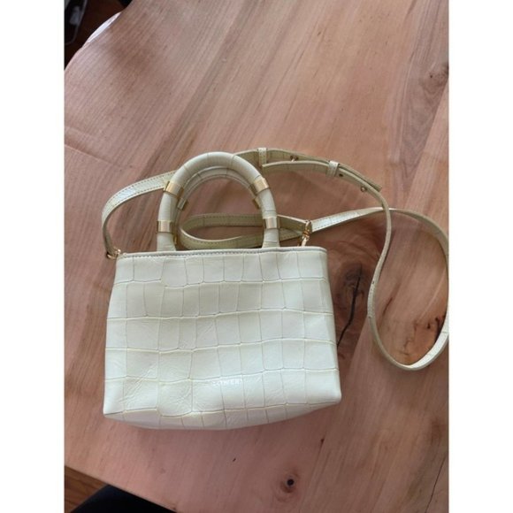 J. Lowery Leather Mini William Crossbody Tote Bag Women's Pastel Yellow NWOT - Picture 2 of 8